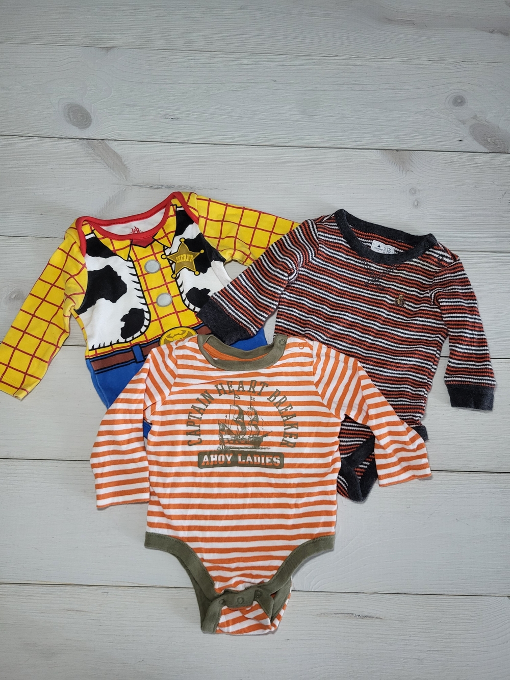 Infant Boys Lot Cotton Onesies Long Sleeve Disney Woody Baby Gap Old Navy Fall.